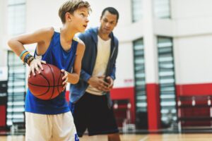 Basketball Practice Training Mentoring Playing Concept